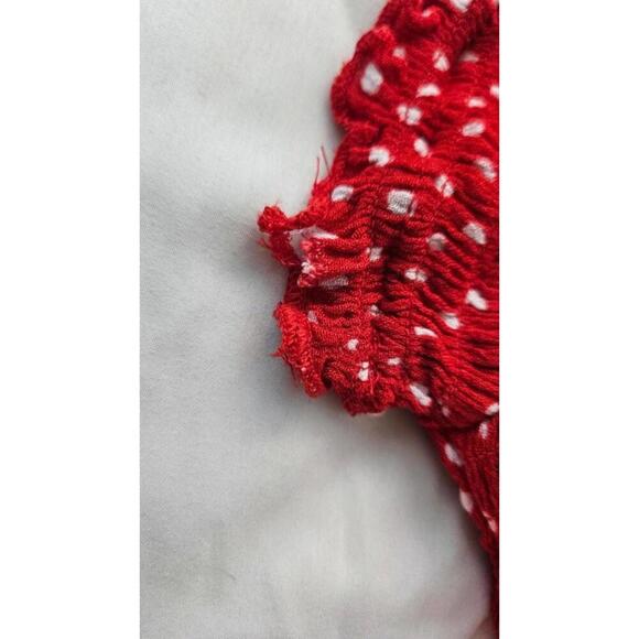 H&M Divided Women's Smocked Red Polka Dot Dress Size 6 - Picture 8 of 8